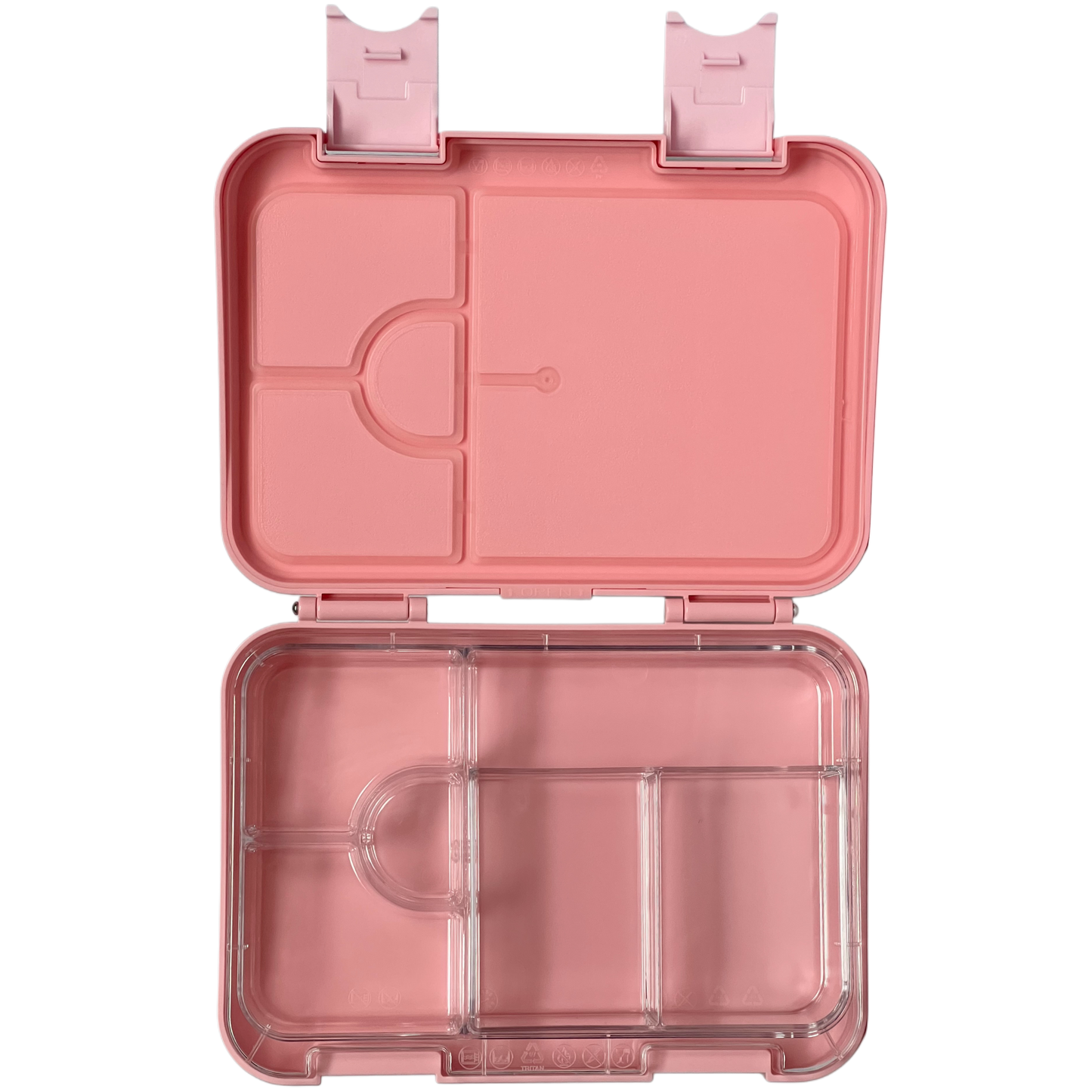 Rožinės spalvos bento pietų dėžutė